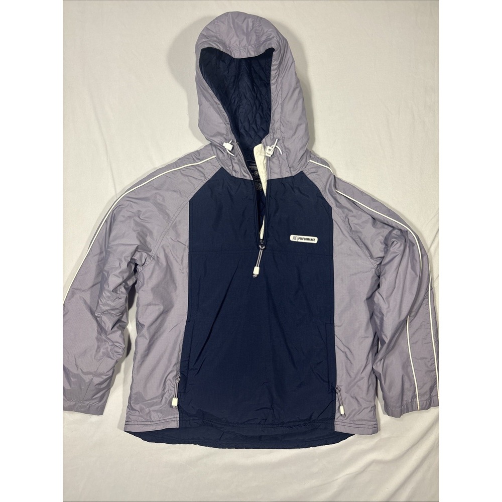 American Eagle Performance Womens Pullover Jacket Purple Navy Quilted Medium